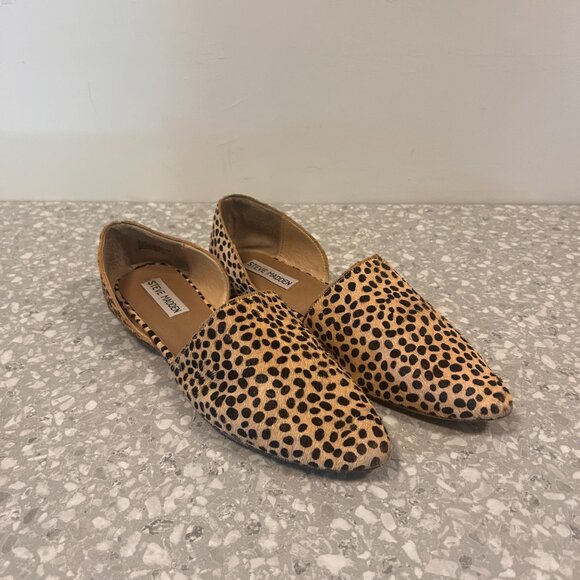 Steve Madden Talent L Cheetah Calf Hair d’Orsay Flats, Size 9.5 - Picture 2 of 7